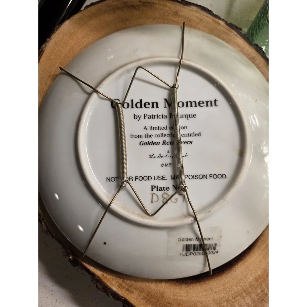 Danbury Mint Golden Moment Patricia Bourque Retriever Collector Plate mommy & me